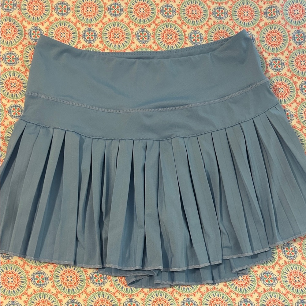 GoldHinge Blue Pleated Tennis Skirt